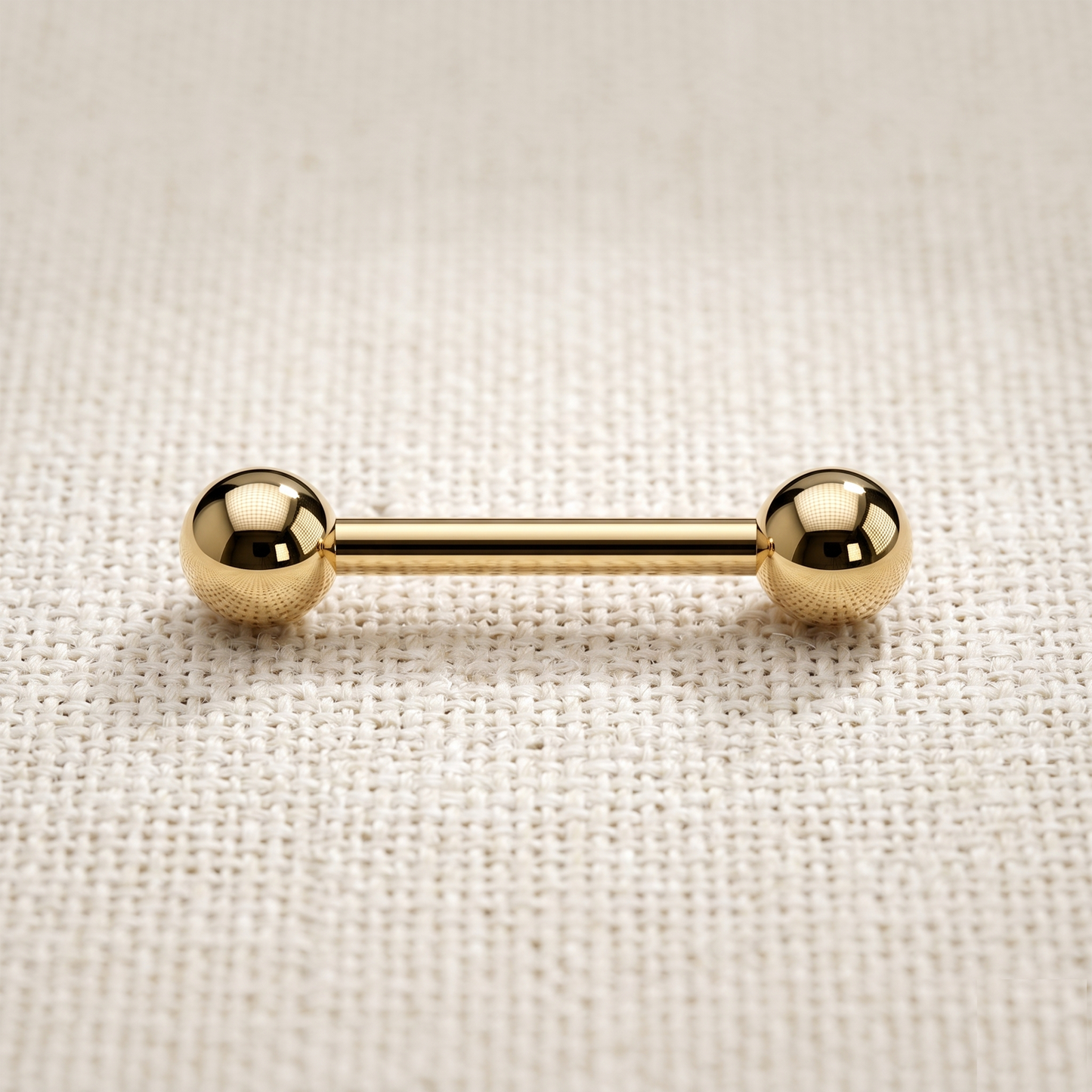 Gold Titanium Threadless Straight Barbell 16G 14G