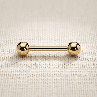 Gold Titanium Threadless Straight Barbell 16G 14G