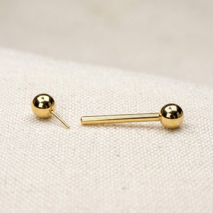 Gold Titanium Threadless Straight Barbell 16G 14G