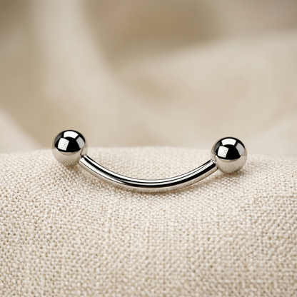 Titanium Threadless Curved Barbell 14G 16G