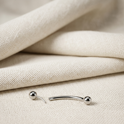 Titanium Threadless Curved Barbell 14G 16G