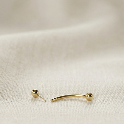 Gold Titanium Threadless Curved Barbell 16G 14G