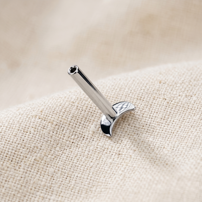 Titanium Moon Convex Threadless Labret Bar 16G 18G