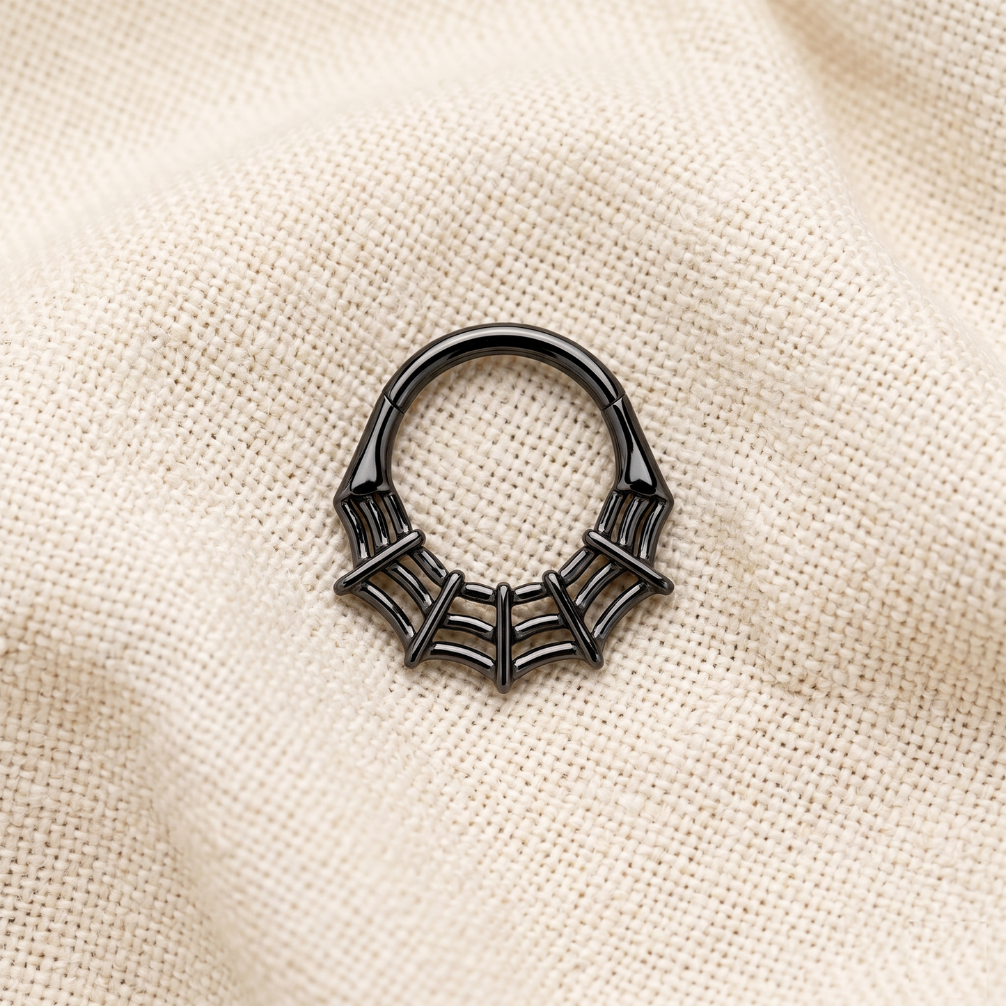 Titanium Spider Web Hinged Segment Ring 16G