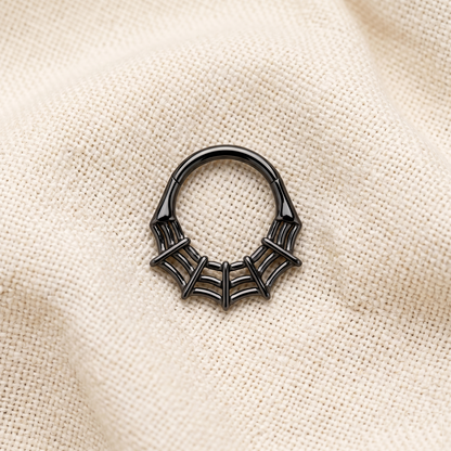 Titanium Spider Web Hinged Segment Ring 16G