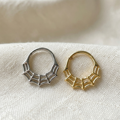 Titanium Spider Web Hinged Segment Ring 16G