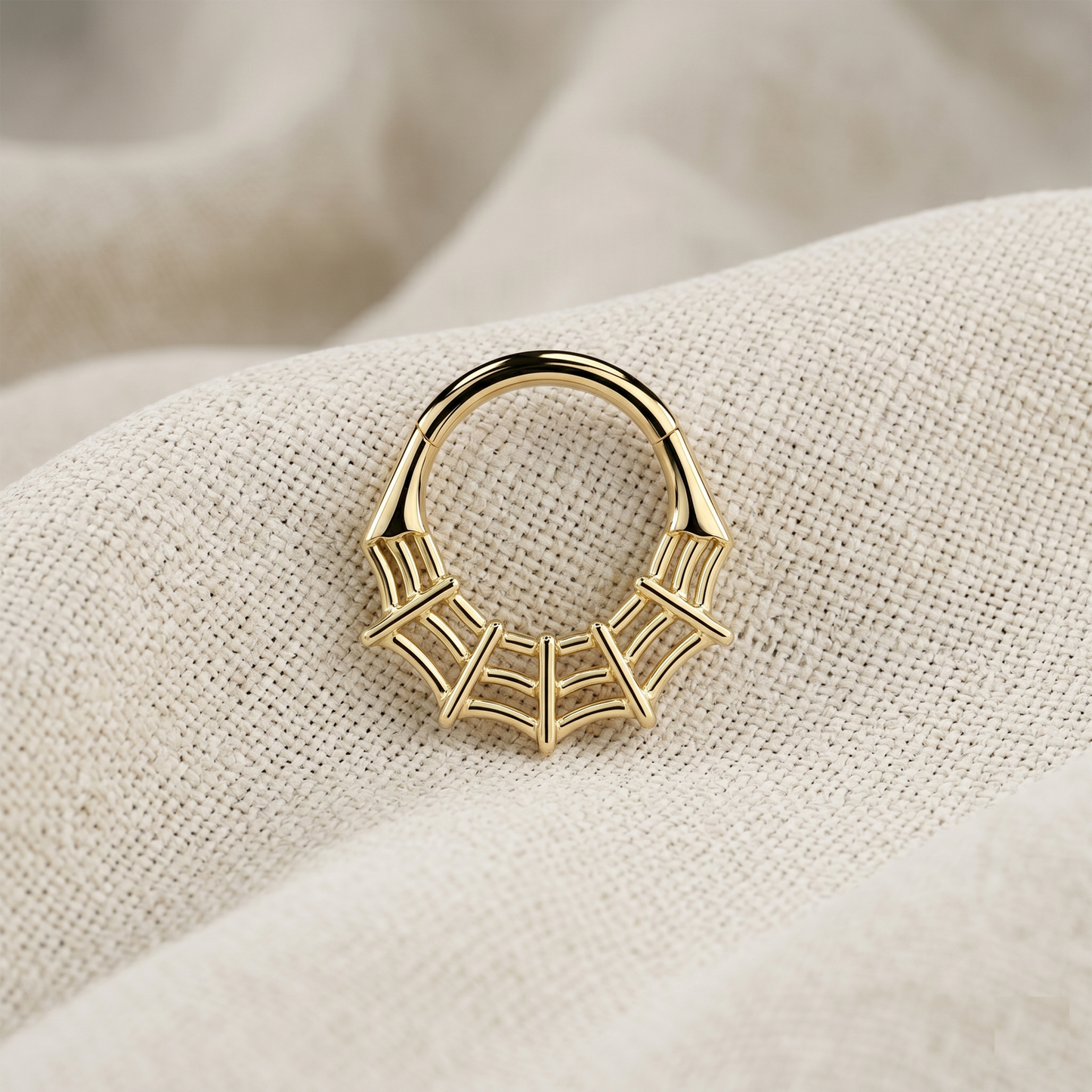 Titanium Spider Web Hinged Segment Ring 16G