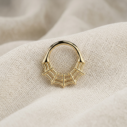 Titanium Spider Web Hinged Segment Ring 16G