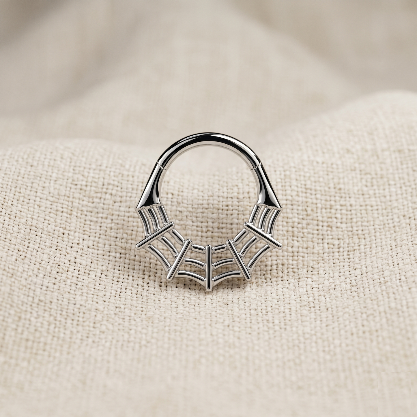 Titanium Spider Web Hinged Segment Ring 16G