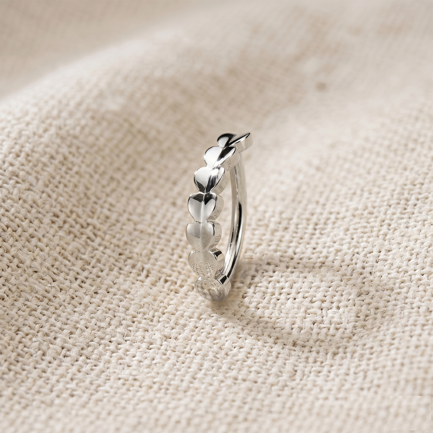 Titanium Heart Hinged Hoop Belly Ring 14G