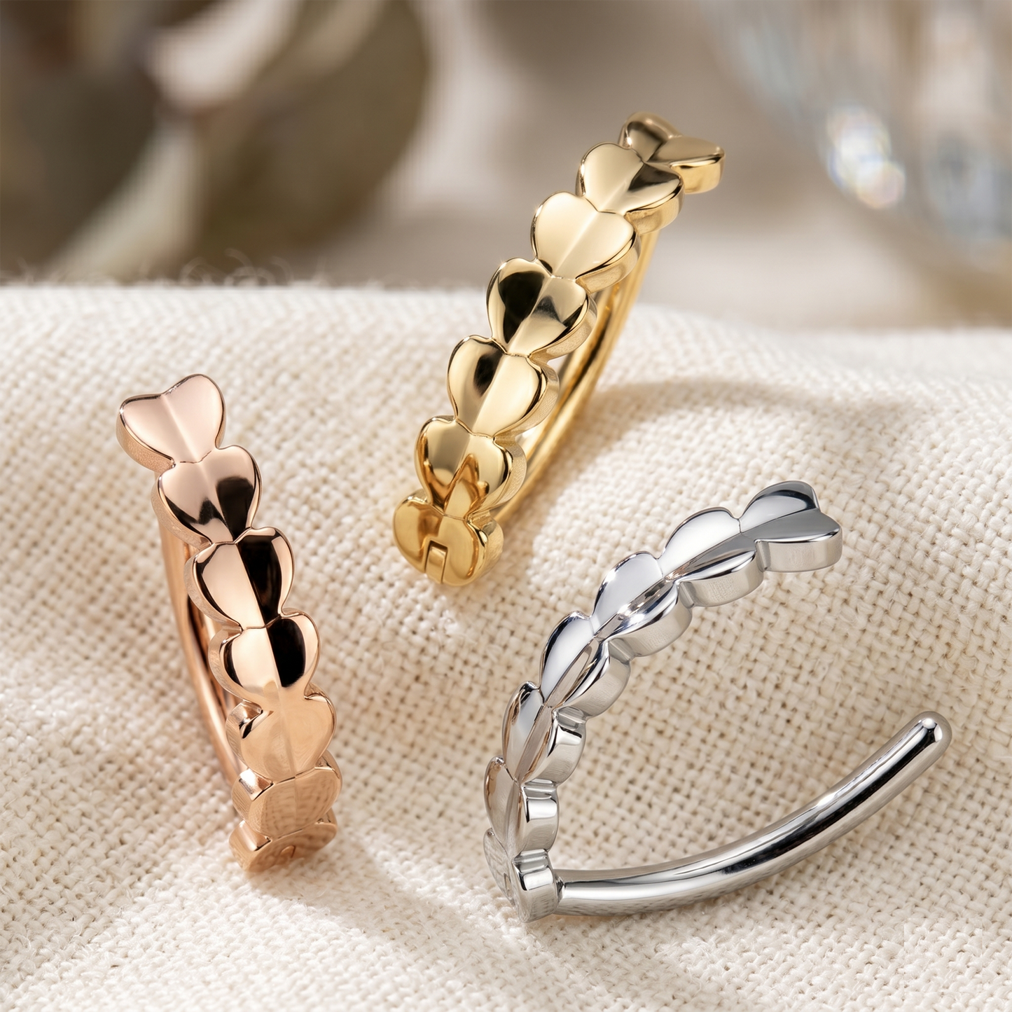 Titanium Heart Hinged Hoop Belly Ring 14G