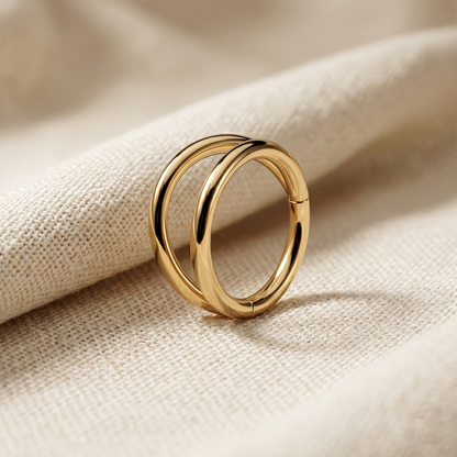 Titanium Hinged Double Hoop Segment Ring