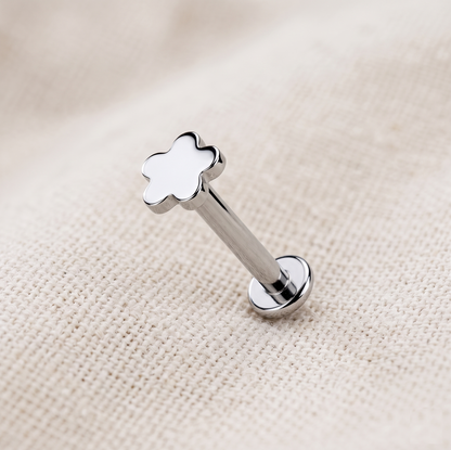 Titanium Flower Threaded Labret Stud 16G