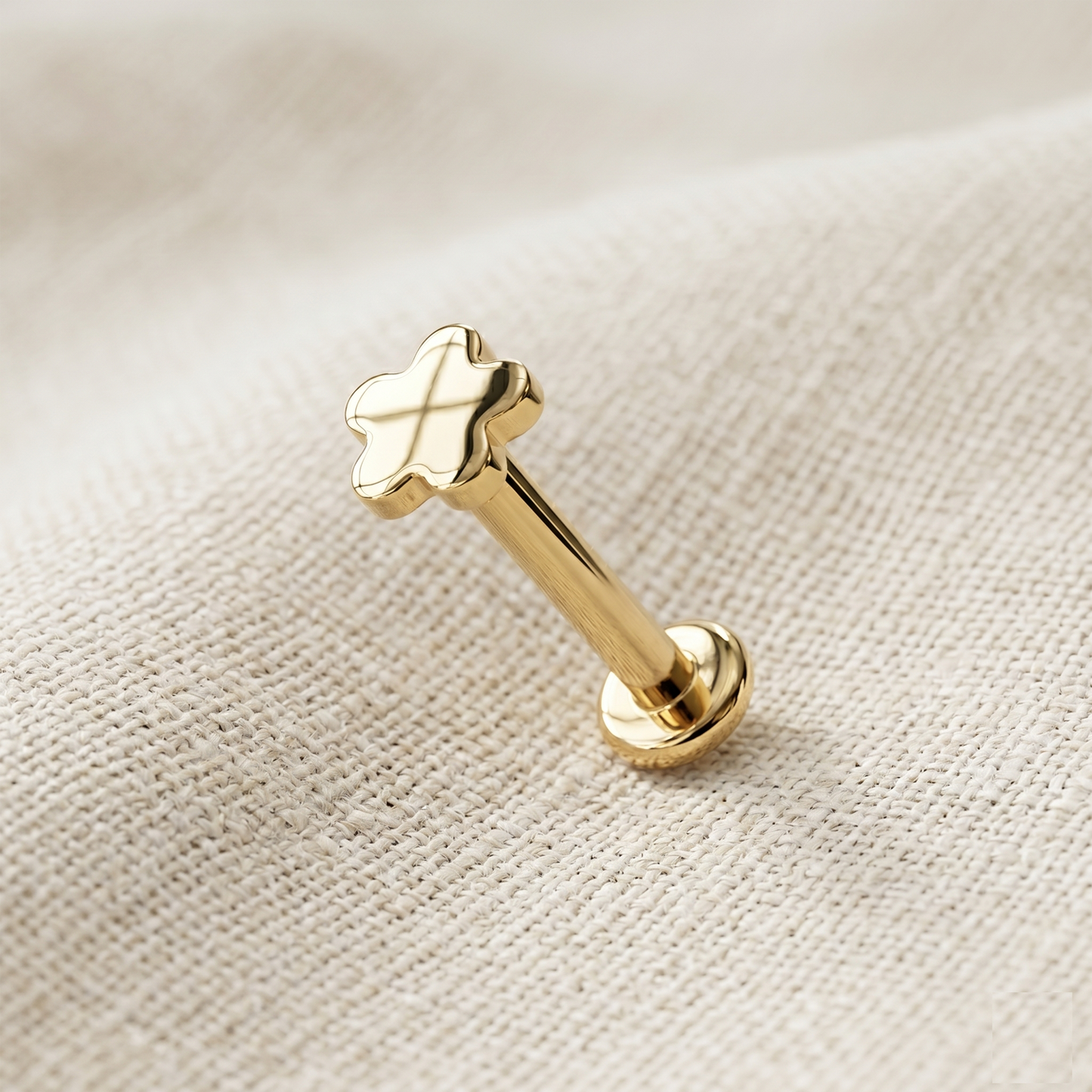 Titanium Flower Threaded Labret Stud 16G