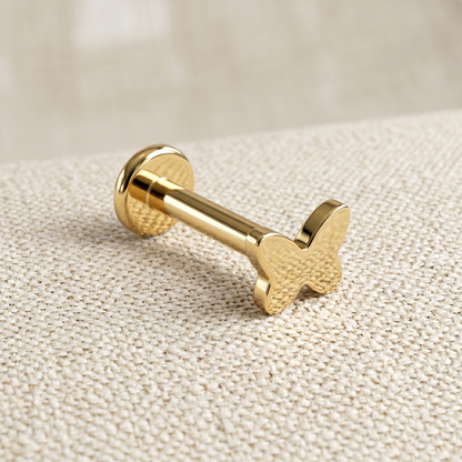 Titanium Butterfly Threaded Labret Stud 16G