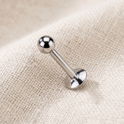 Titanium Round Ball Threaded Labret Stud 16G