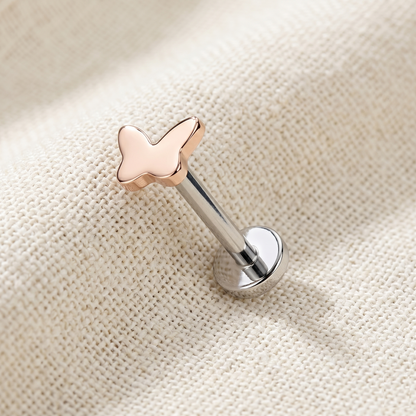 Titanium Threadless Butterfly Top Stud