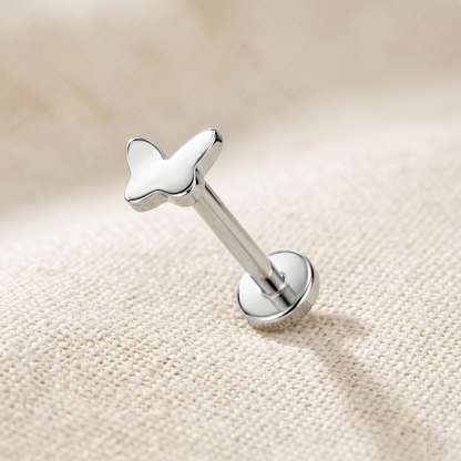 Titanium Threadless Butterfly Top Stud