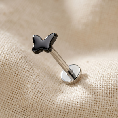 Titanium Threadless Butterfly Top Stud