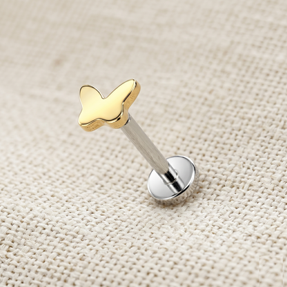 Titanium Threadless Butterfly Top Stud