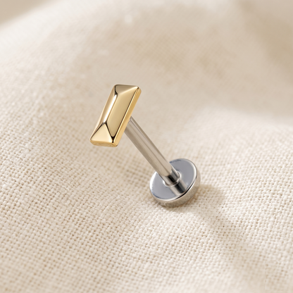 Titanium Rounded Rectangle Threadless Stud