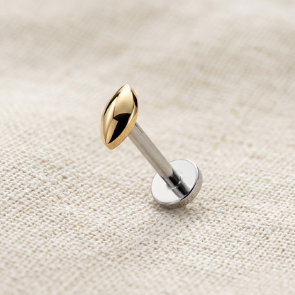 Titanium Rounded Marquise Threadless Stud