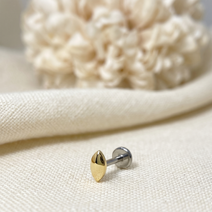 Titanium Rounded Marquise Threadless Stud