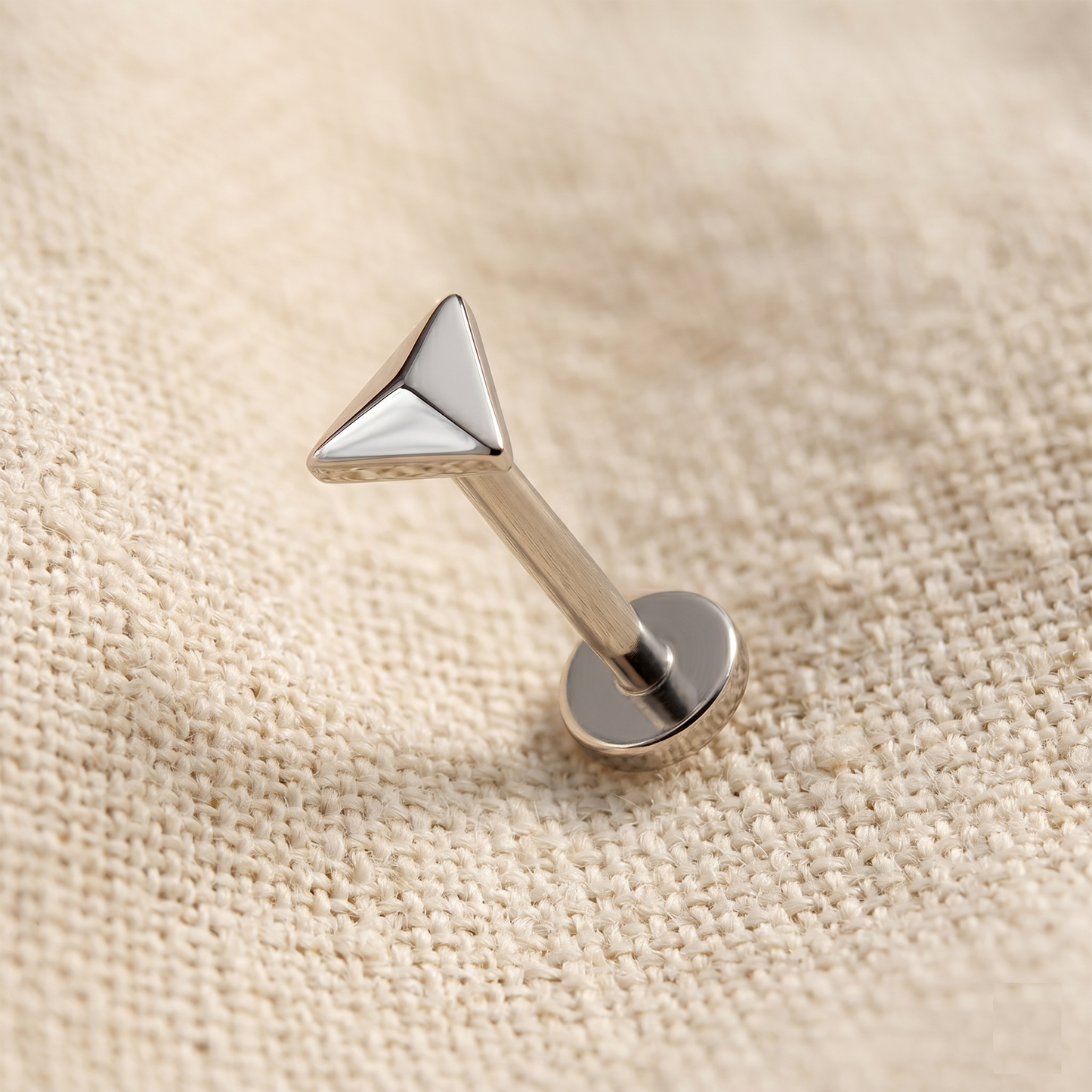 Titanium Rounded Triangle Threadless Stud