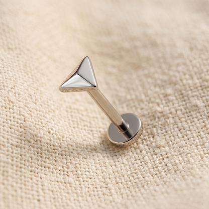 Titanium Rounded Triangle Threadless Stud