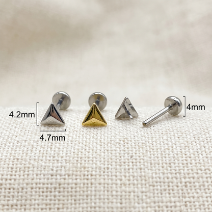 Titanium Rounded Triangle Threadless Stud