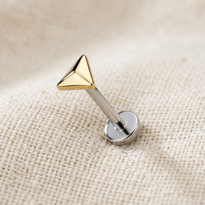 Titanium Rounded Triangle Threadless Stud