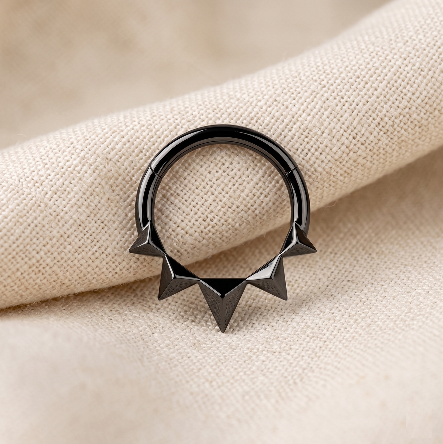 Surgical Steel Pyramid Hinged Clicker Ring 16G