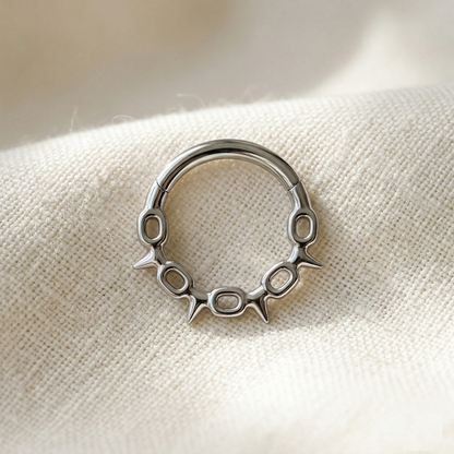 Surgical Steel Chain Link Spike Hinged Clicker Ring 16G