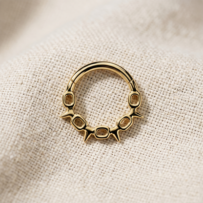 Surgical Steel Chain Link Spike Hinged Clicker Ring 16G