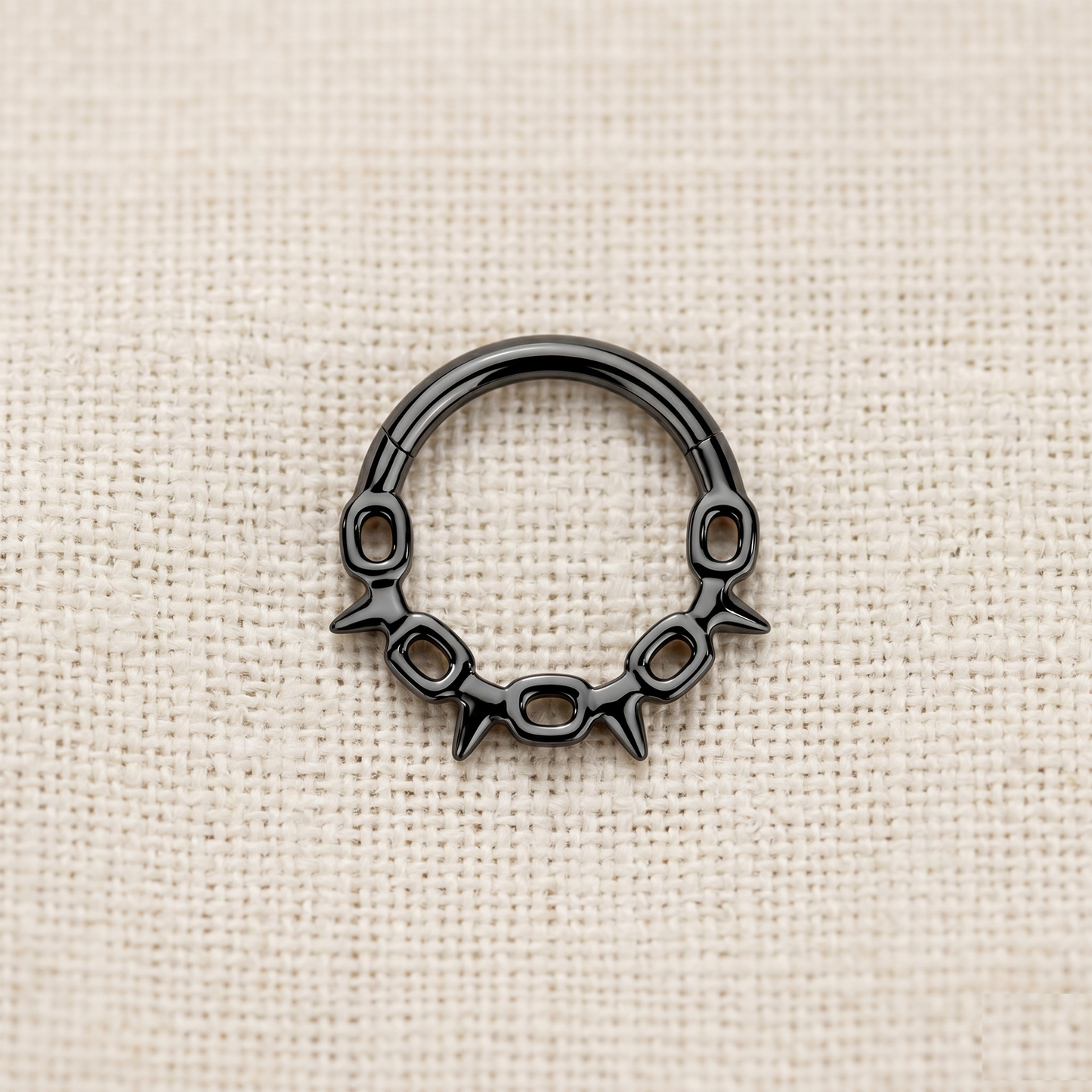 Surgical Steel Chain Link Spike Hinged Clicker Ring 16G