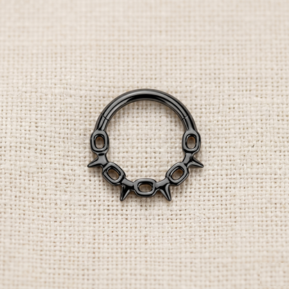 Surgical Steel Chain Link Spike Hinged Clicker Ring 16G
