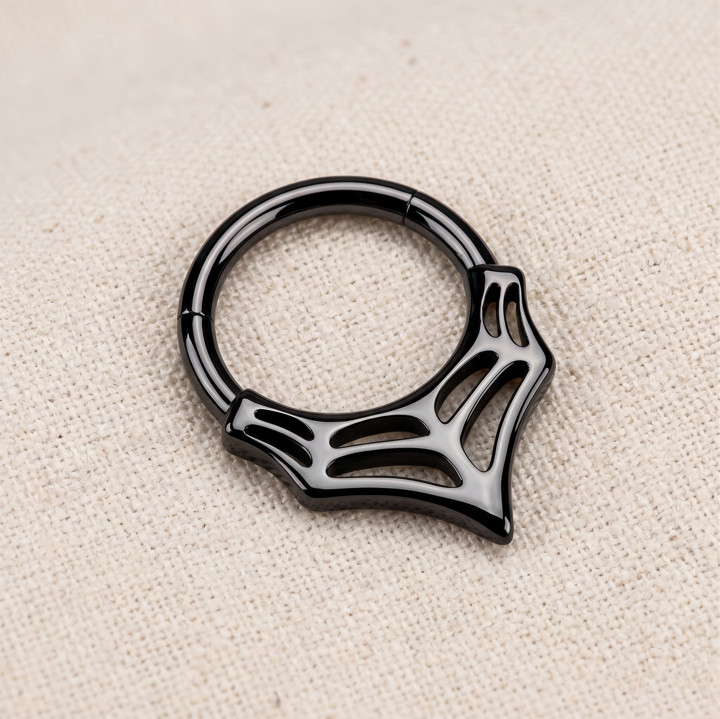 Surgical Steel Web Hinged Clicker Hoop 16G