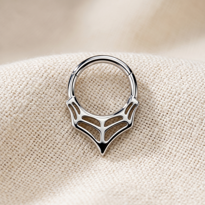 Surgical Steel Web Hinged Clicker Hoop 16G