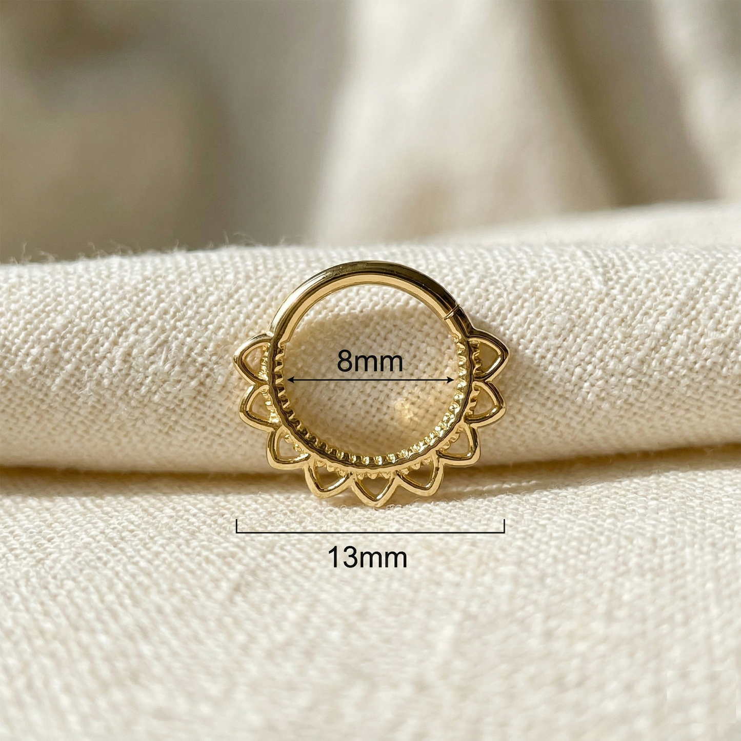 Surgical Steel Heart Filigree Hinged Clicker Hoop 16G
