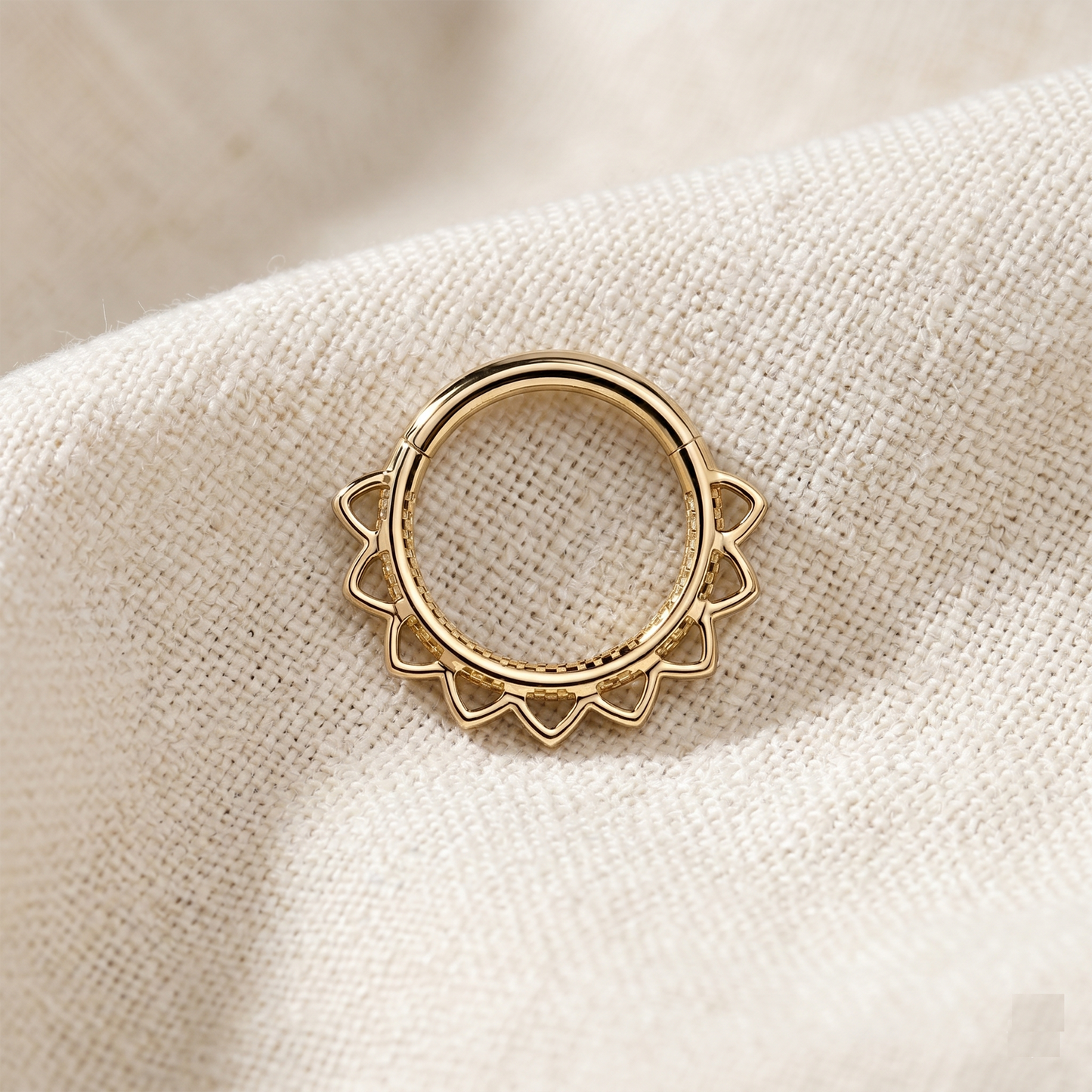 Surgical Steel Heart Filigree Hinged Clicker Hoop 16G