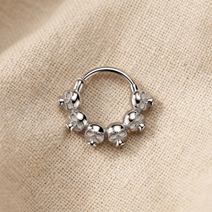 Surgical Steel Skull Hinged Clicker Ring 16G