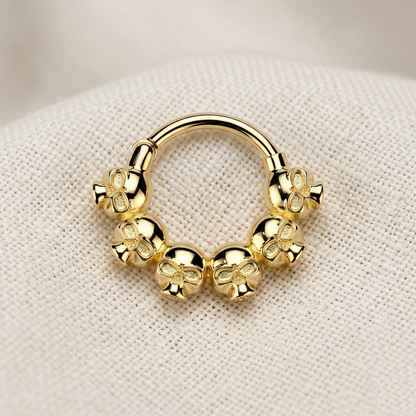 Surgical Steel Skull Hinged Clicker Ring 16G