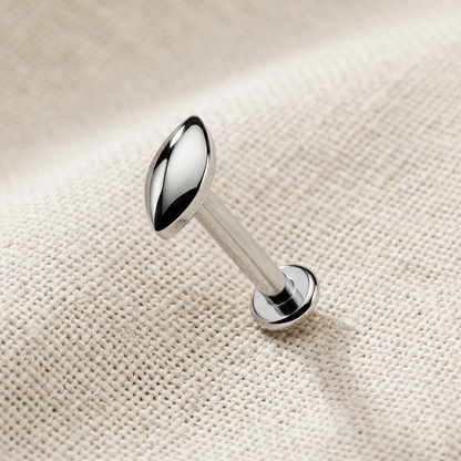 Titanium Internally Threaded Marquise Labret Stud 16G