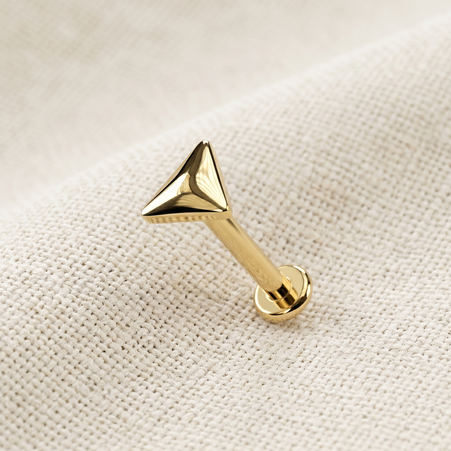 Titanium Threaded Triangle Labret Stud 16G