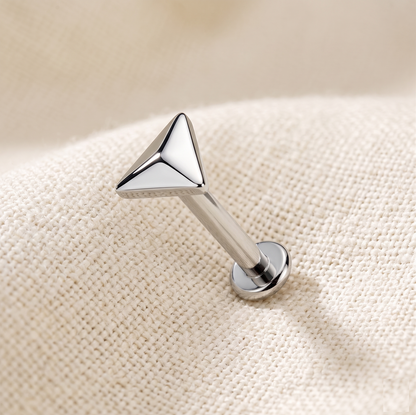 Titanium Threaded Triangle Labret Stud 16G