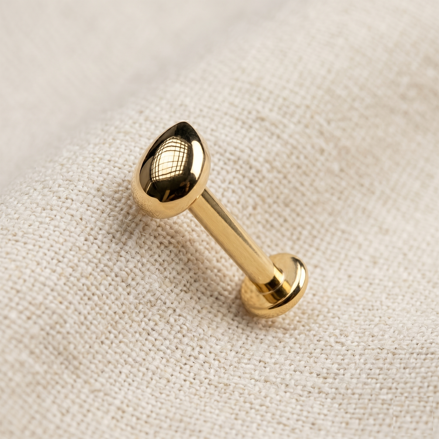 Titanium Internally Threaded Teardrop Labret Stud 16G
