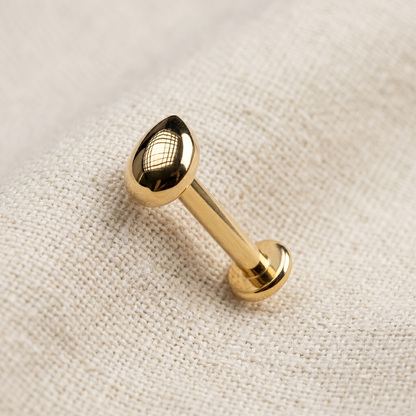 Titanium Internally Threaded Teardrop Labret Stud 16G