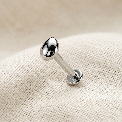 Titanium Internally Threaded Teardrop Labret Stud 16G