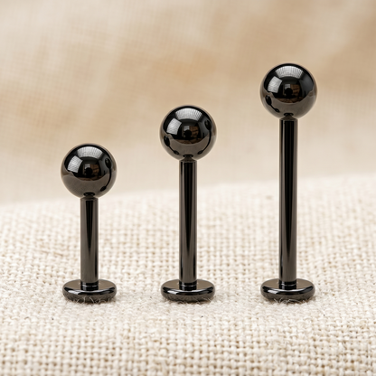 Black Steel Externally Threaded Ball Labret