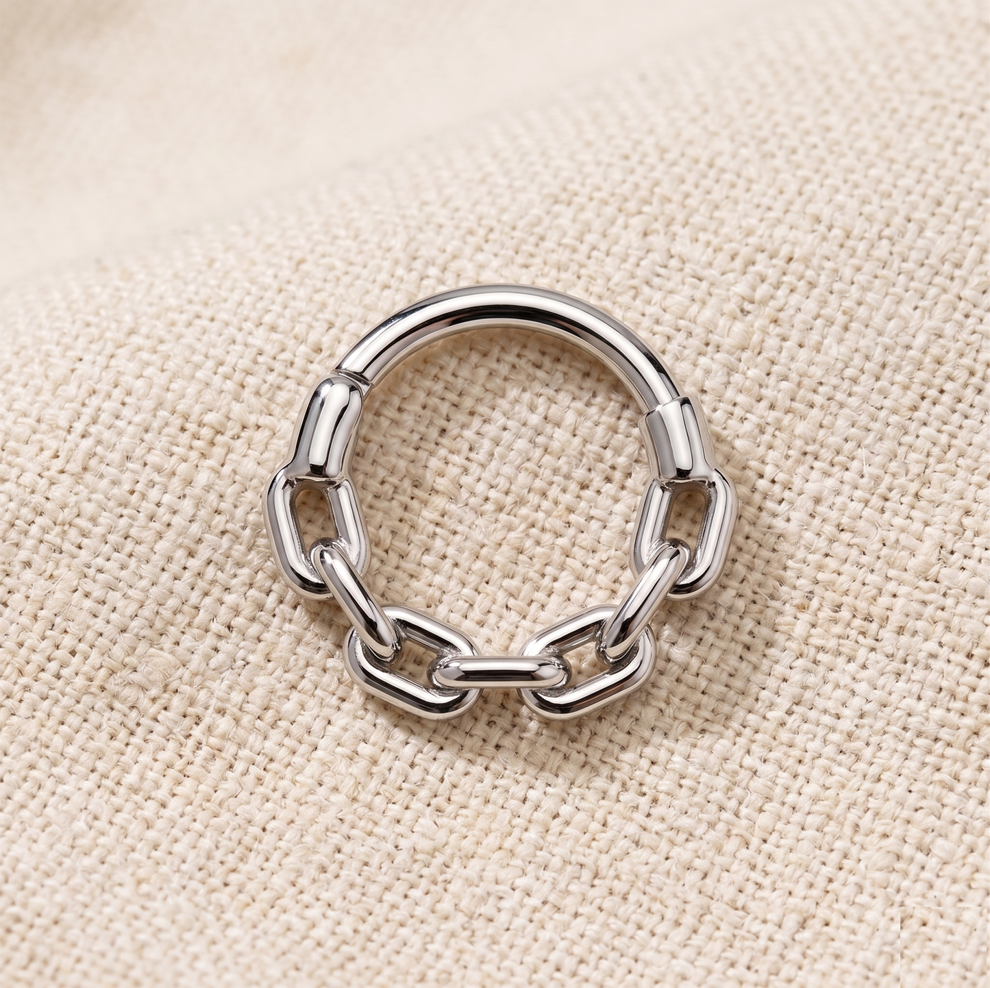 Surgical Steel Chain Link Hinged Hoop 16G